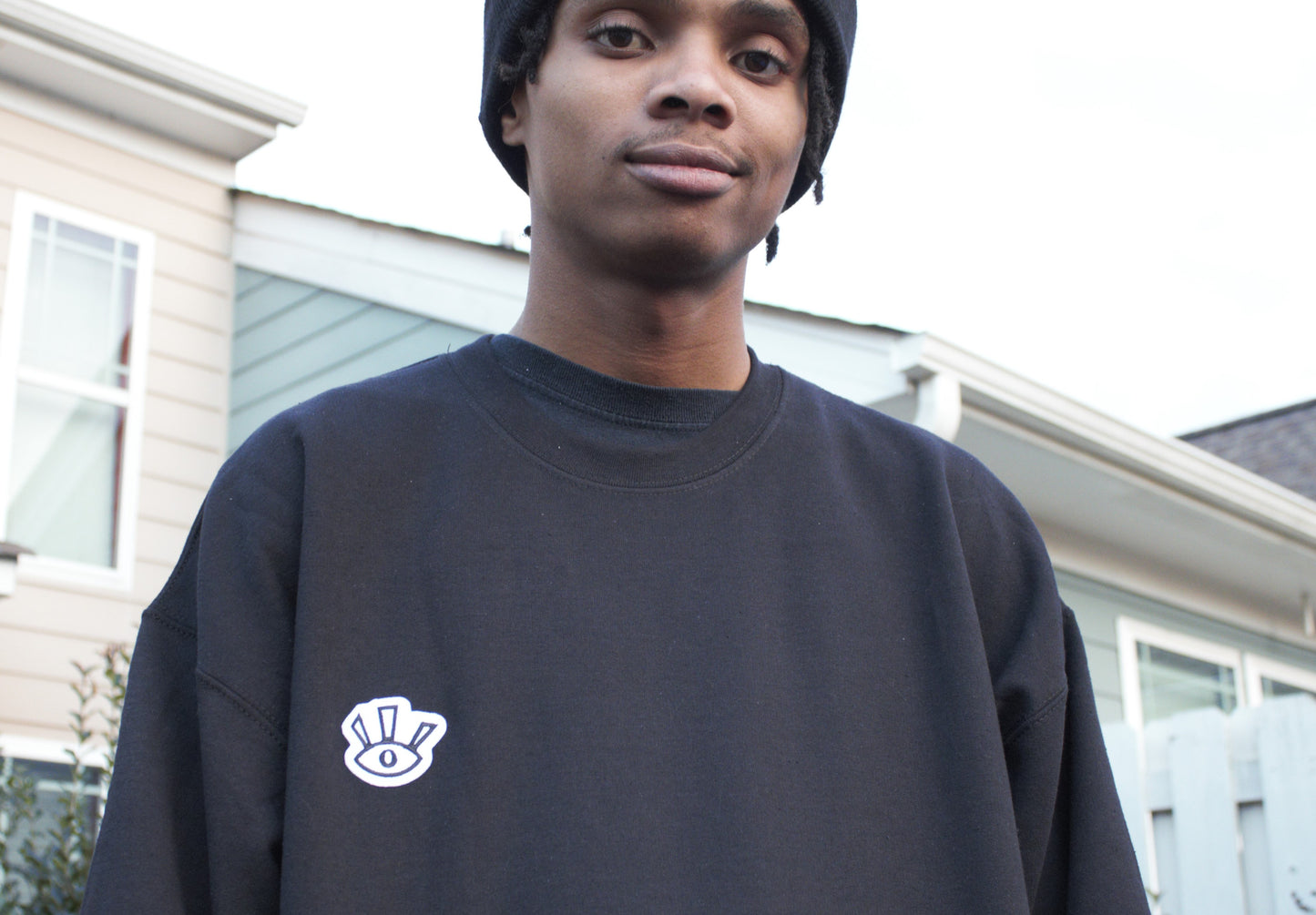 Material Eyez Third Eye Black Sweatshirt Gold Logo