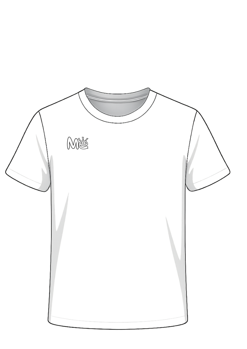 Material Eyez White Short Sleeve Polo Black Font
