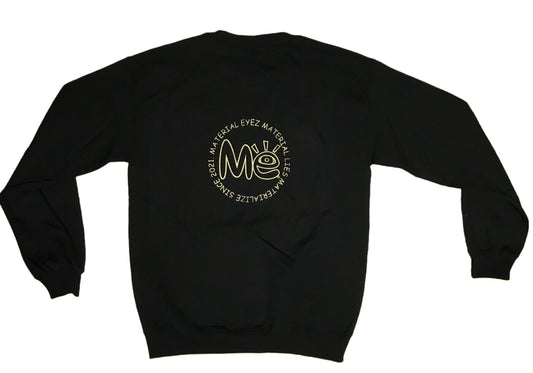 Material Eyez Third Eye Black Sweatshirt Gold Logo