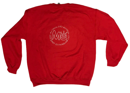 Material Eyez Red Sweatshirt Silver Logo