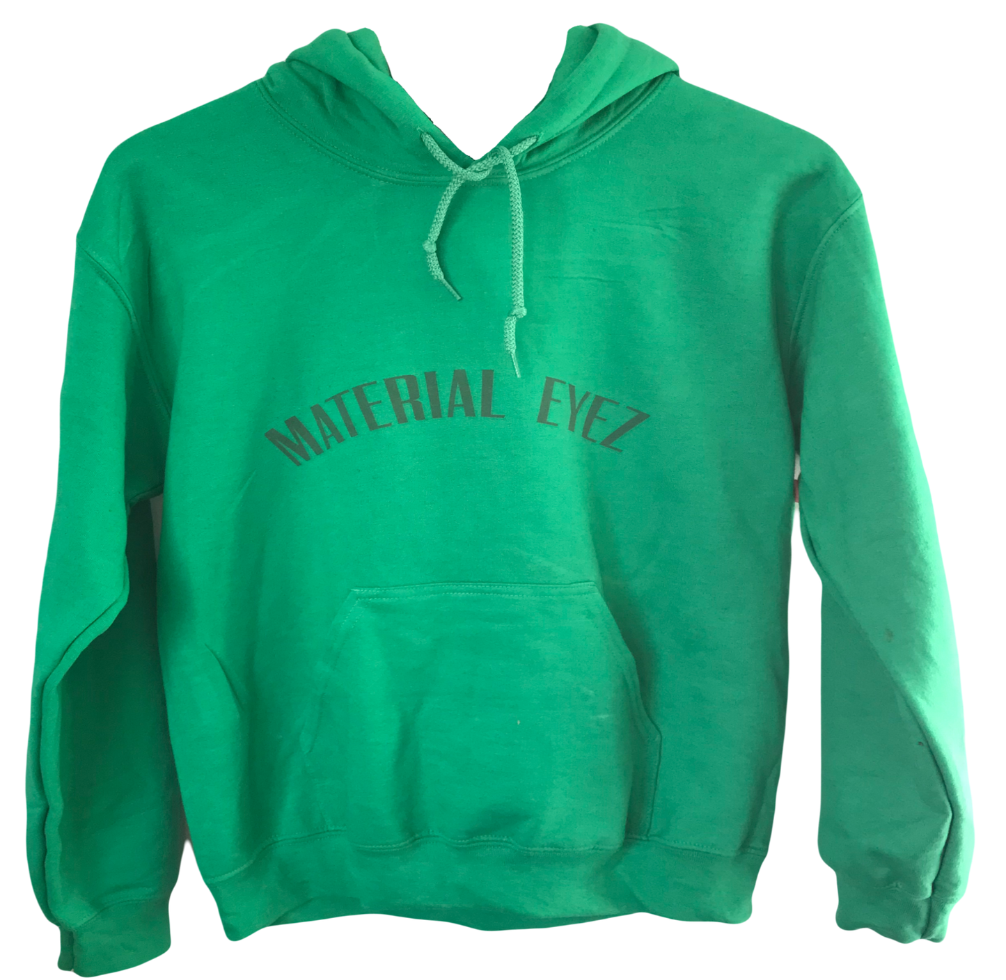 Material Eyez Green Hoodie White Logo