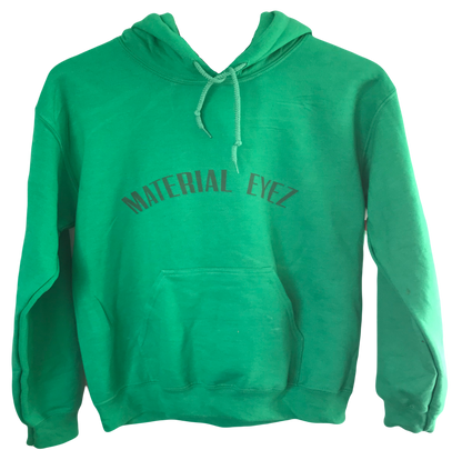 Material Eyez Green Hoodie White Logo