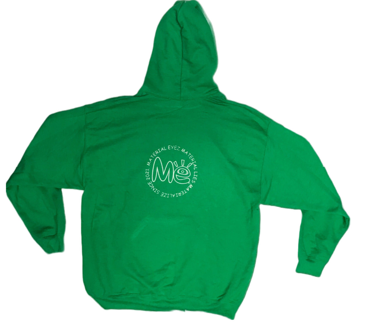 Material Eyez Green Hoodie White Logo