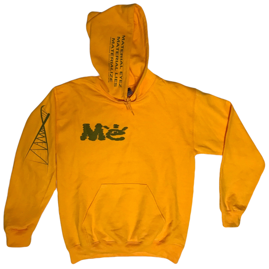 Material Eyez Yellow Hoodie Red Logo