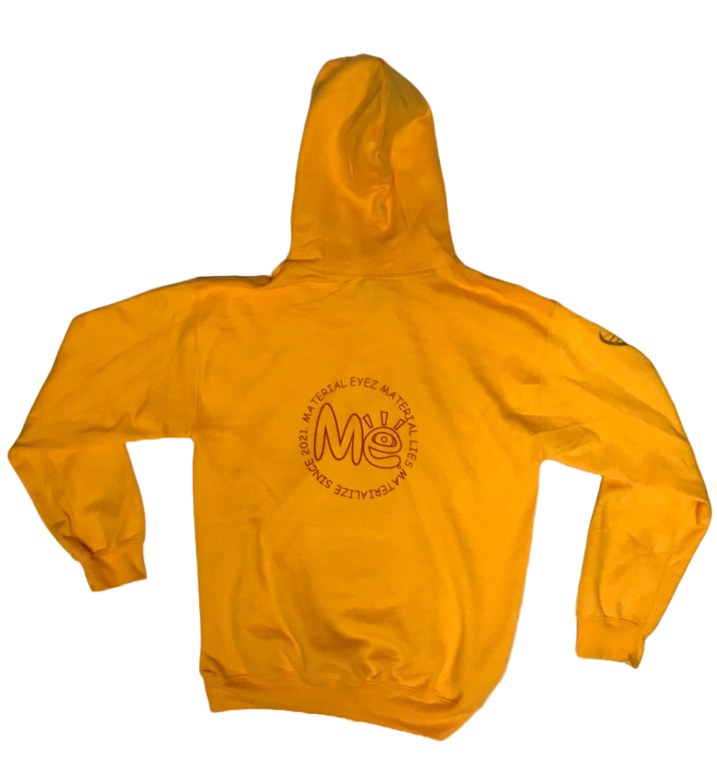 Material Eyez Yellow Hoodie Red Logo