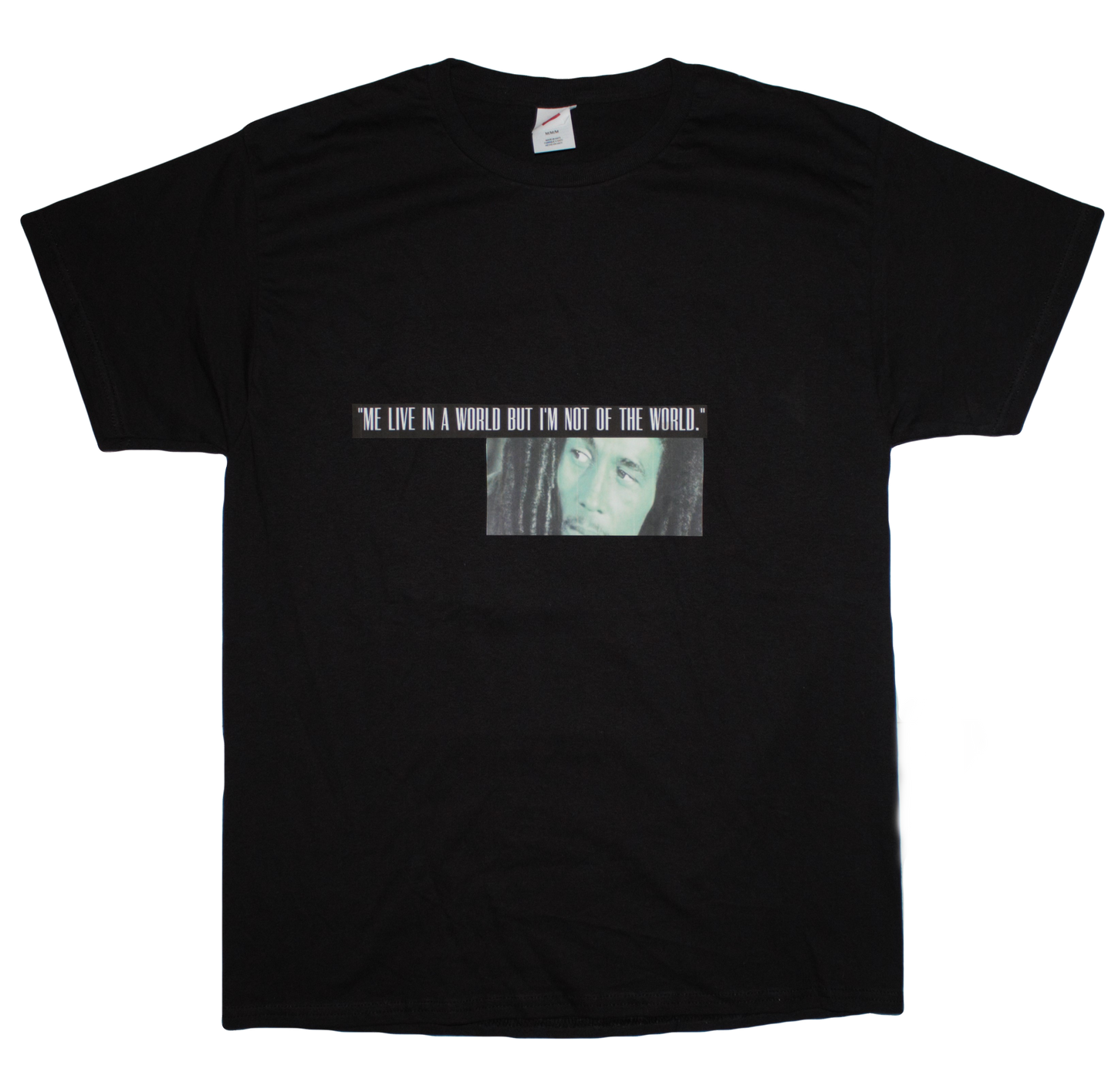 Material Eyez Bob Marley Black Tee White Logo