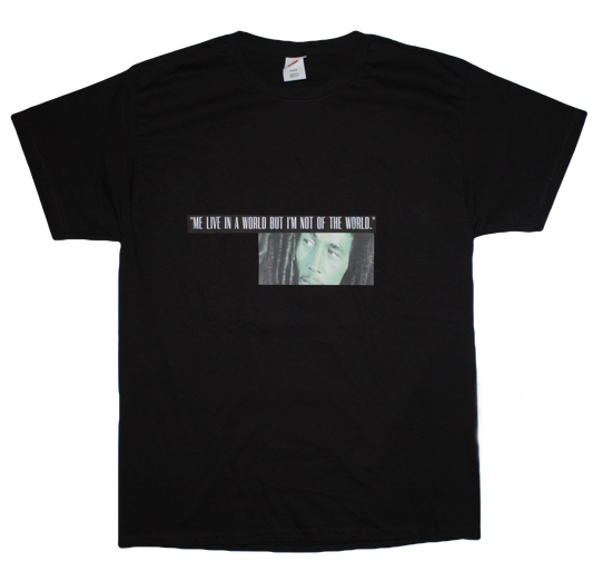 Material Eyez Bob Marley Black Tee White Logo