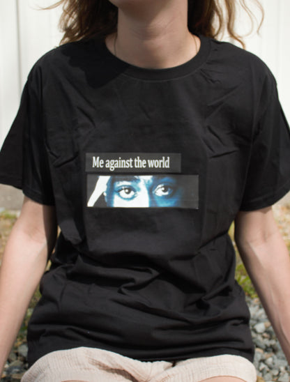 Material Eyez Tupac Black Tee White Logo