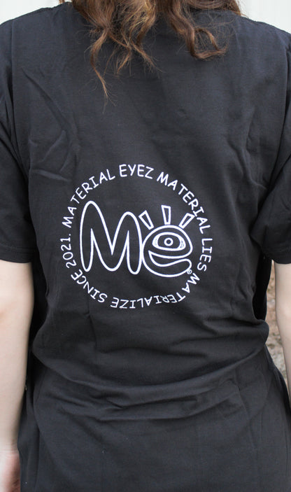 Material Eyez Tupac Black Tee White Logo