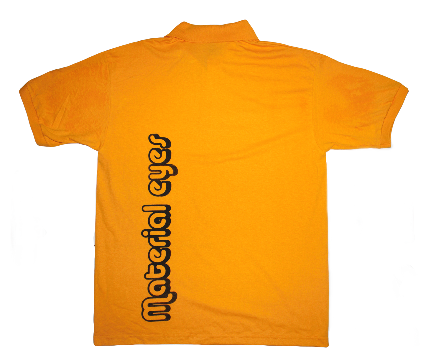 Material Eyez Yellow Short Sleeve Polo Black Font