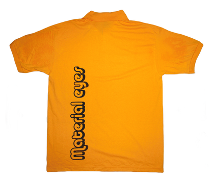 Material Eyez Yellow Short Sleeve Polo Black Font