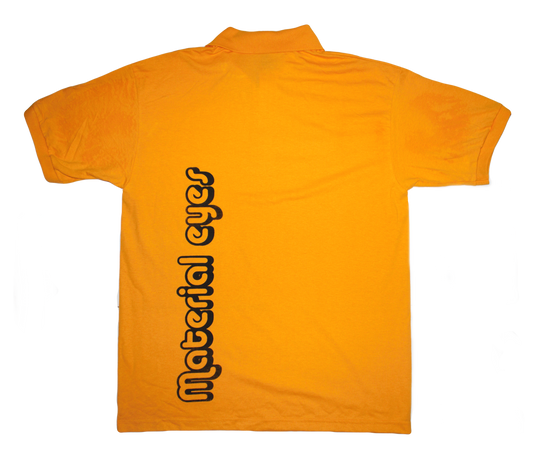 Material Eyez Yellow Short Sleeve Polo Black Font