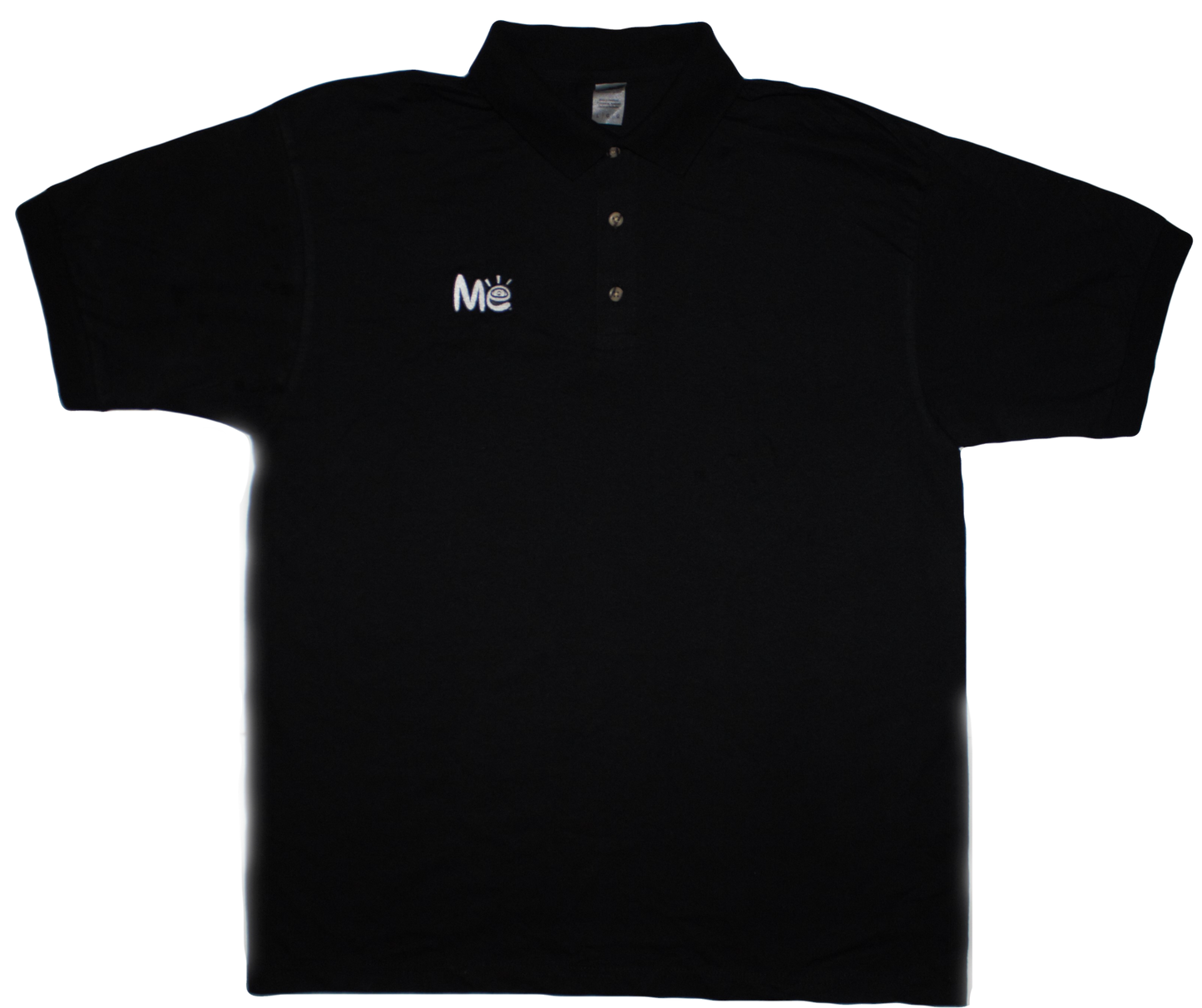 Material Eyez Black Short Sleeve Polo White font