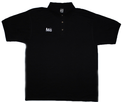 Material Eyez Black Short Sleeve Polo White font