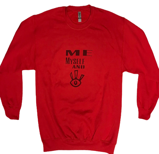 Material Eyez Red Sweatshirt Silver Logo