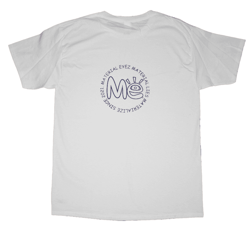 Material Eyez Tupac White Tee Black Logo