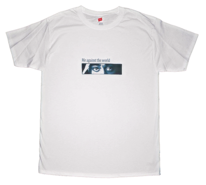 Material Eyez Tupac White Tee Black Logo