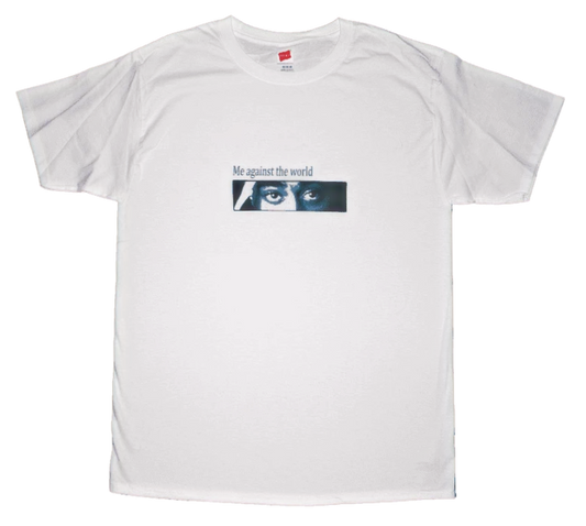 Material Eyez Tupac White Tee Black Logo