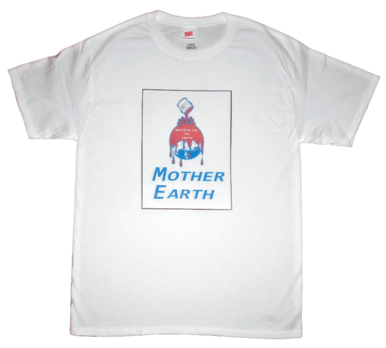 Material Eyez Mother Earth White Tee Black Logo