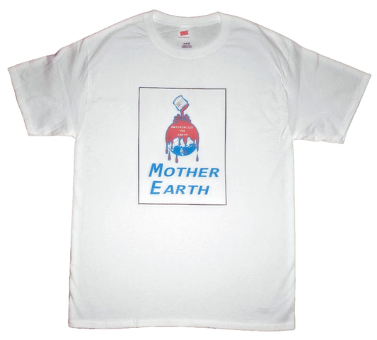 Material Eyez Mother Earth White Tee Black Logo
