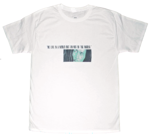 Material Eyez Bob Marley White Tee Black Logo