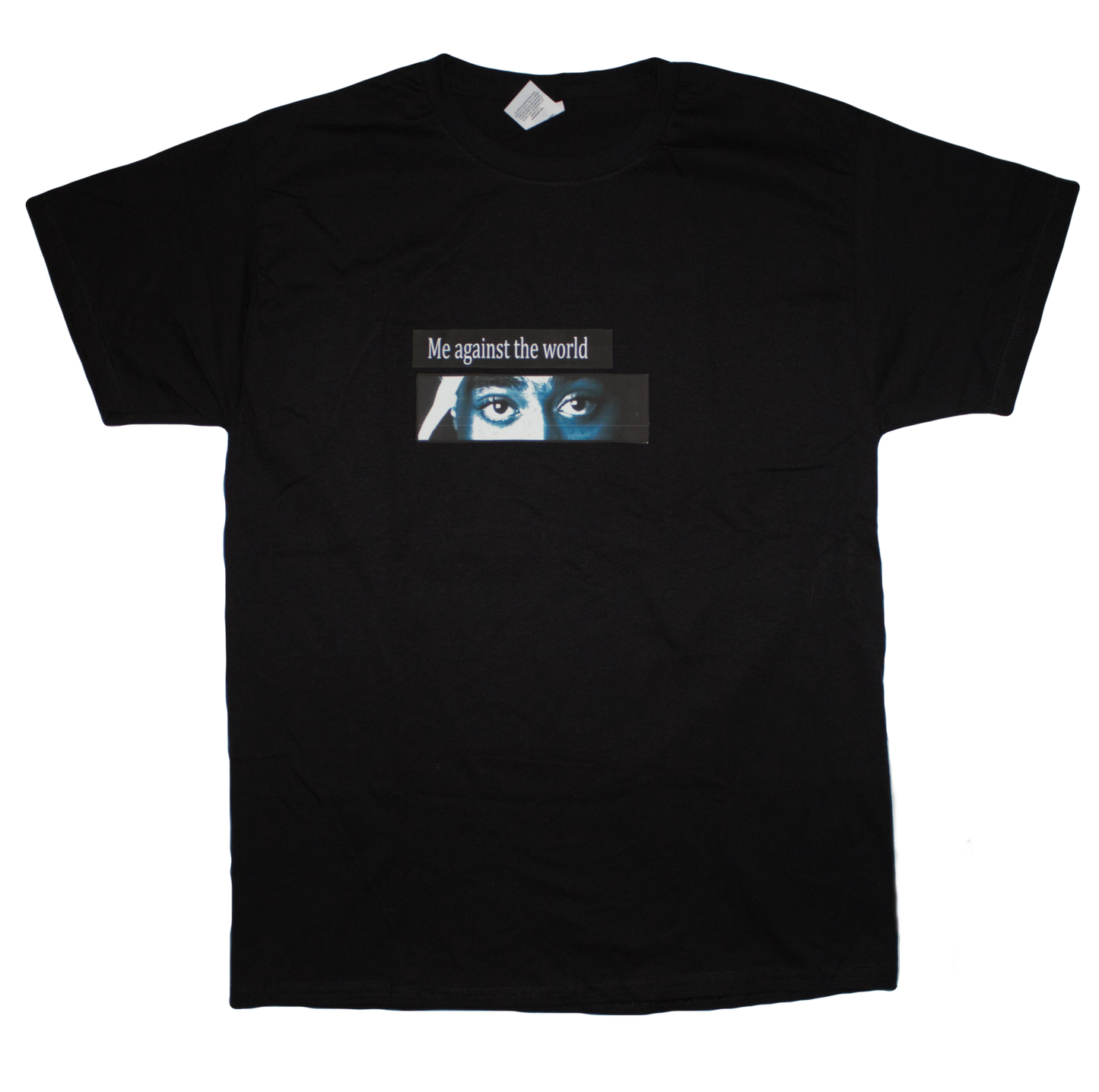 Material Eyez Tupac Black Tee White Logo