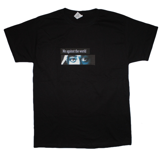 Material Eyez Tupac Black Tee White Logo