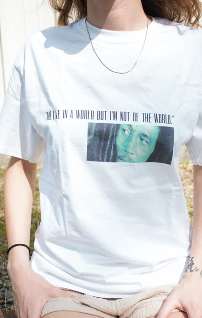 Material Eyez Bob Marley White Tee Black Logo